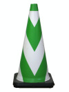 セフティーラバーコーン・緑白（反射/高さ700mm）