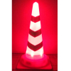 LEDコーン・赤白・赤LED点滅/点灯・約1.5kg（PE製/高さ705mm/マンガン電池4本付属）