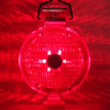 ソーラー式大型工事灯・高輝度LED赤両面回転・10個セット（直径190mm/クランプ/上部輪っか付）