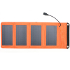 折りたたみポータブルソーラー充電器・14W・オレンジ（USBポート2）